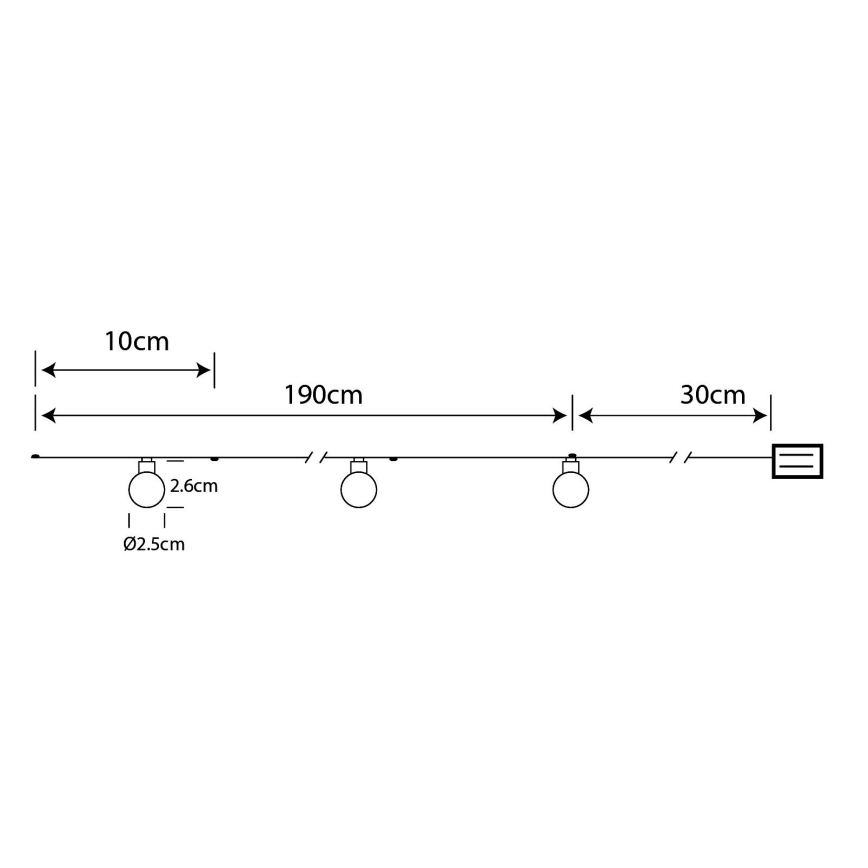 Globo - LED Коледни лампички 20xLED/2xAA 2,2 м топло бял