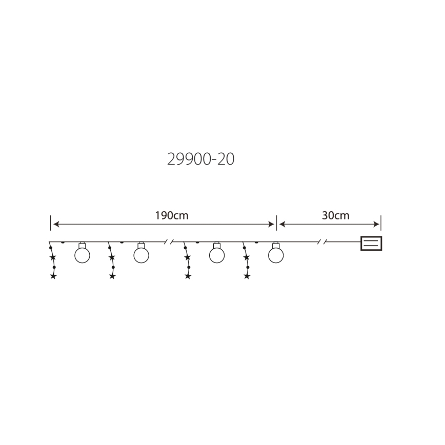 Globo 29900-20 - LED Декоративна верига 20xLED / 0,03W / 2xAA