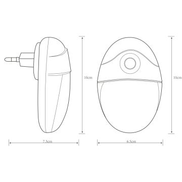 Globo - LED Контакт с ориентировъчна светлина със сензор 4xLED/0,6W/230V 6500K