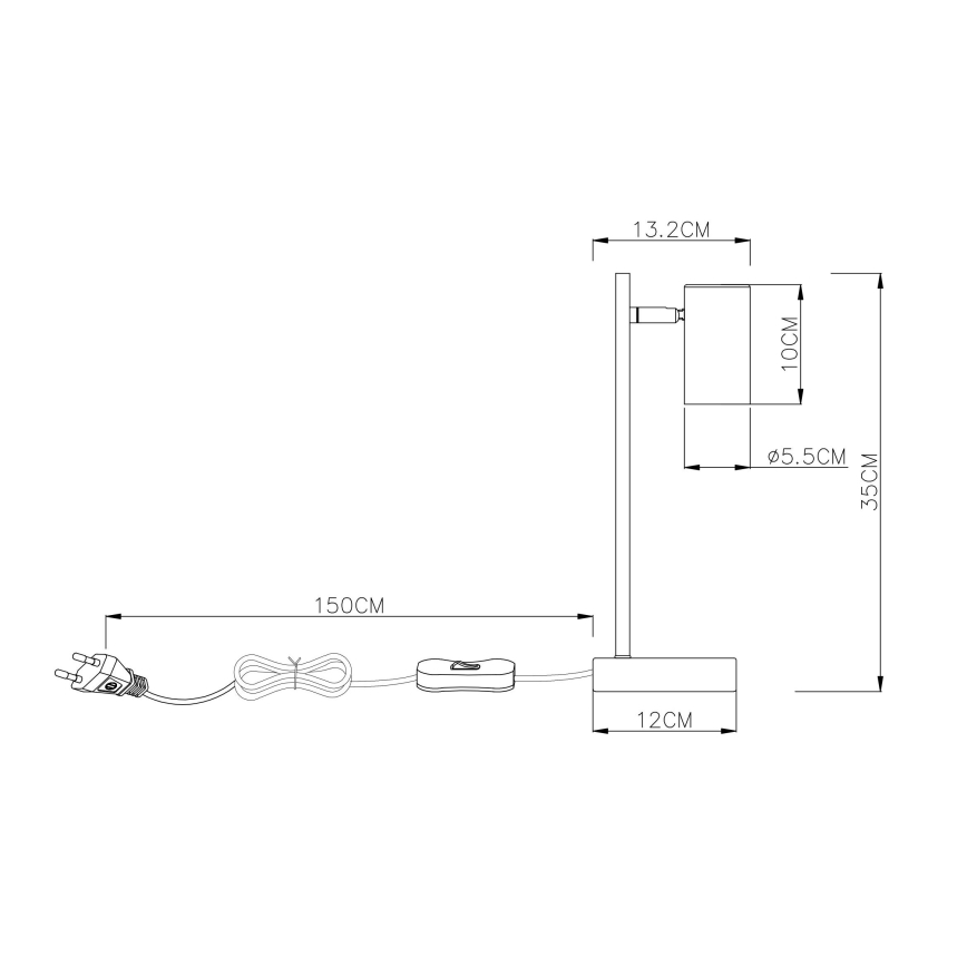 Globo - Настолна лампа 1xGU10/5W/230V черен