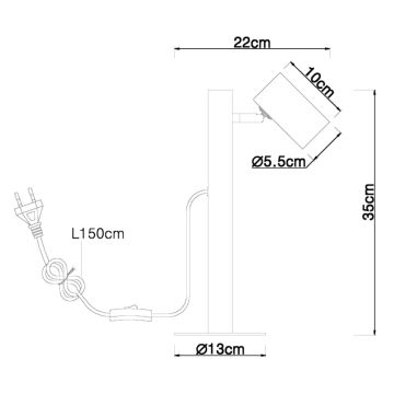 Globo - Настолна лампа 1xGU10/5W/230V дървена/метална