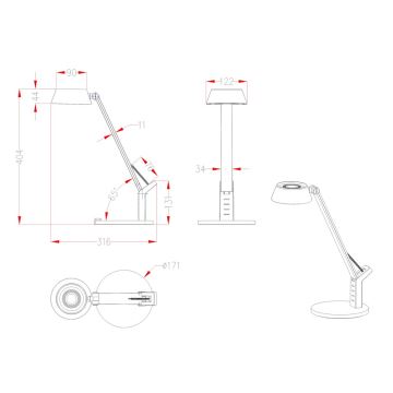 Globo - LED Димируема настолна лампа LED/8W/230V