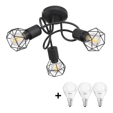 Globo - LED Полилей за повърхностен монтаж 3xE14/5W/230V черен