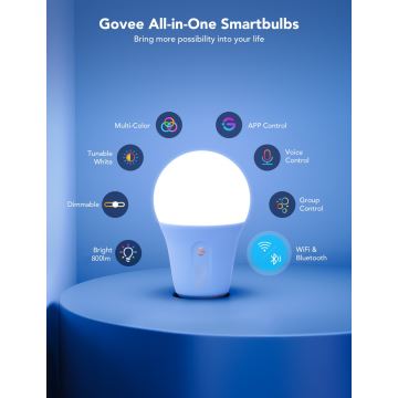 Govee - LED RGBWW Крушка Smart E27/12W/230V 2700-6500K Wi-Fi