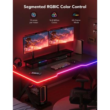 Govee - Neon LED подсветка за маса 3m RGBIC Wi-Fi