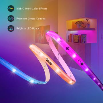 Govee - Wi-Fi RGBIC Smart PRO LED лента 3m - изключително издръжлив