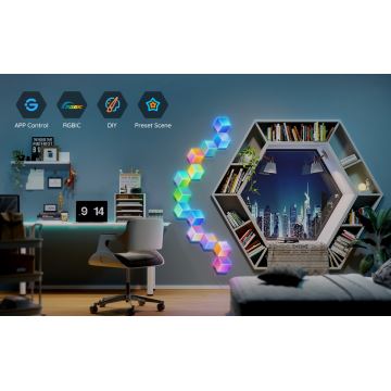 Govee - К-кт 10x LED Лампа Glide Hexa Pro LED Smart RGBIC Wi-Fi