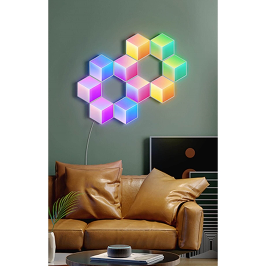 Govee - К-кт 10x LED Лампа Glide Hexa Pro LED Smart RGBIC Wi-Fi