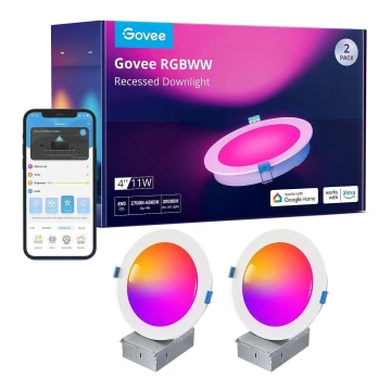 Govee - К-кт 2x LED RGBWW Лампа за вграждане LED/11W/230V Smart 2700-6500K