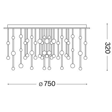 Ideal Lux - LED Димируем полилей за повърхностен монтаж ARMONY LED/77W/230V Ø 75 cm