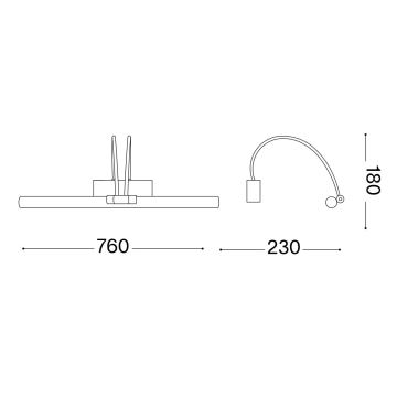 Ideal Lux - LED Лампа за картина BOW LED/8W/230V 76 cm златист