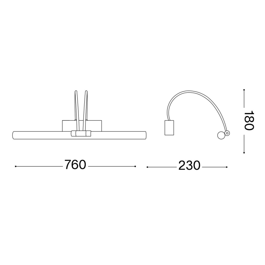 Ideal Lux - LED Лампа за картина BOW LED/8W/230V 76 cm златист