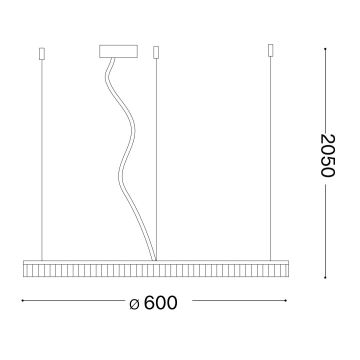 Ideal Lux - LED Пендел CROWN LED/30W/230V Ø 60 cm месинг