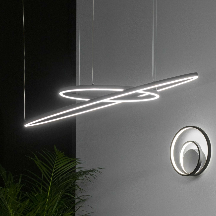 Ideal Lux - LED Пендел ORACLE SLIM LED/55W/230V Ø 90 cm черен