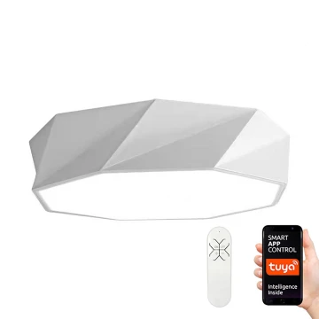 Immax NEO 07131-W80 - LED SMART Димируем плафон DIAMANTE бял LED/60W/230V + дистанционно управление 80 см Tuya ZigBee