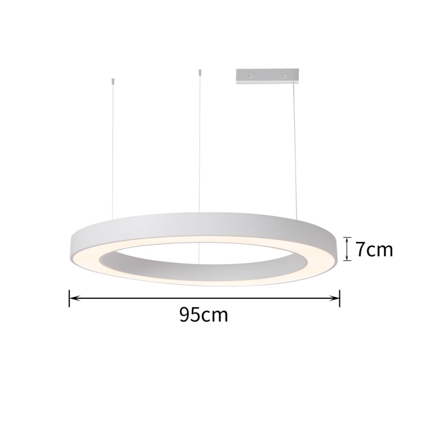 Immax NEO 07214L - LED Димируем пендел PASTEL LED/68W/230V 2700-6500K бял 95 см Tuya + дистанционно управление