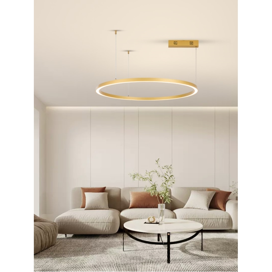 Immax NEO 07217L - LED Димируем пендел FINO LED/60W/230V 80 см златист Tuya + дистанционно управление