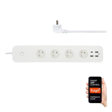 Immax NEO 07771L- Разклонител NEO LITE Smart 4AC+3xUSB+1xUSB C Wi-Fi Tuya