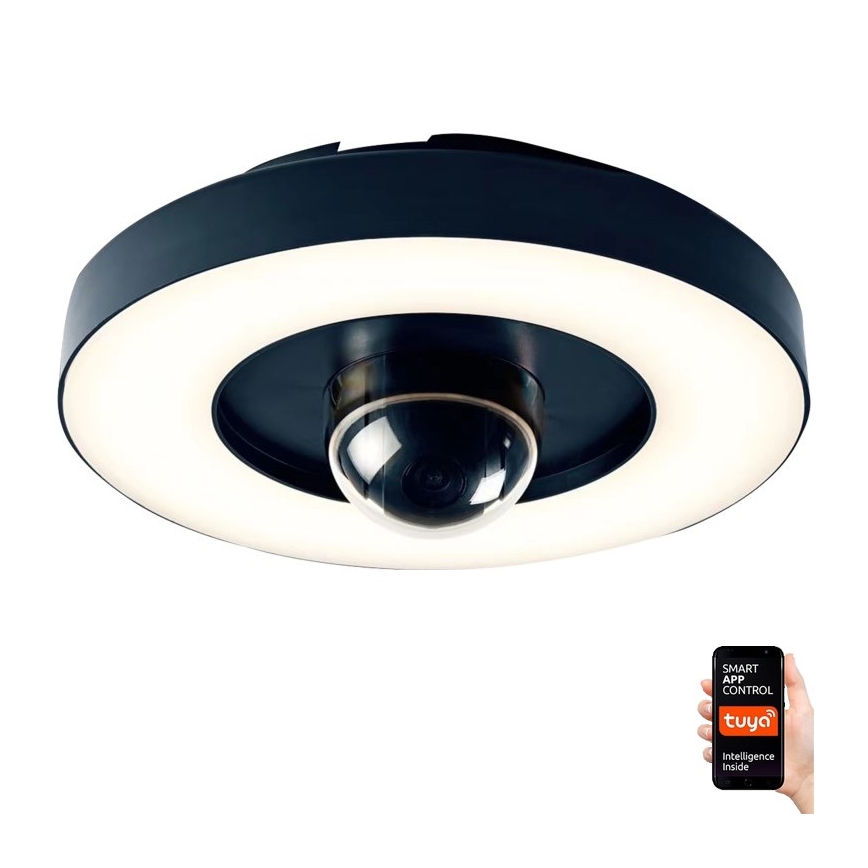 Immax NEO 07792L - LED Външна смарт камера с осветление RING 22W/230V IP44 Wi-Fi Tuya