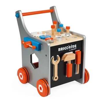 Janod - Дървена количка с инструменти BRICOKIDS
