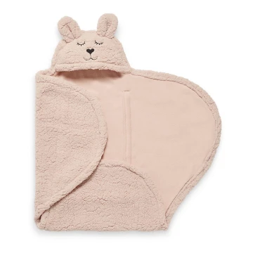 Jollein - Одеяло за повиване fleece Bunny 100x105 cm Pale Pink