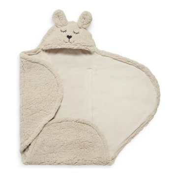 Jollein - Одеяло за повиване fleece Bunny 100x105 см нуга