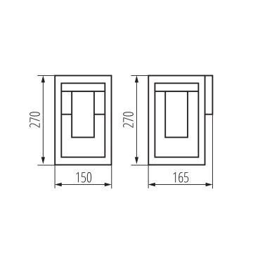 Екстериорен аплик VIMO 1xE27/15W/230V IP44 меден