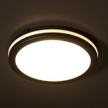 Екстериорна LED лампа за таван BENO ECO LED/20W/230V 3000/4000/6500K Ø 20 см IP65 черен