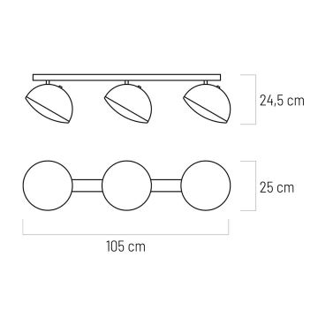 LED Спот CROWD 3xLED/20W/230V черен