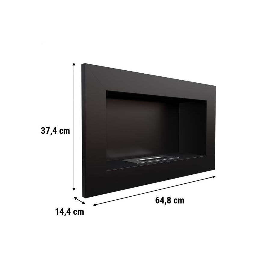 Kratki - БИО камина за вграждане 37,4x64,8 см 1kW черен