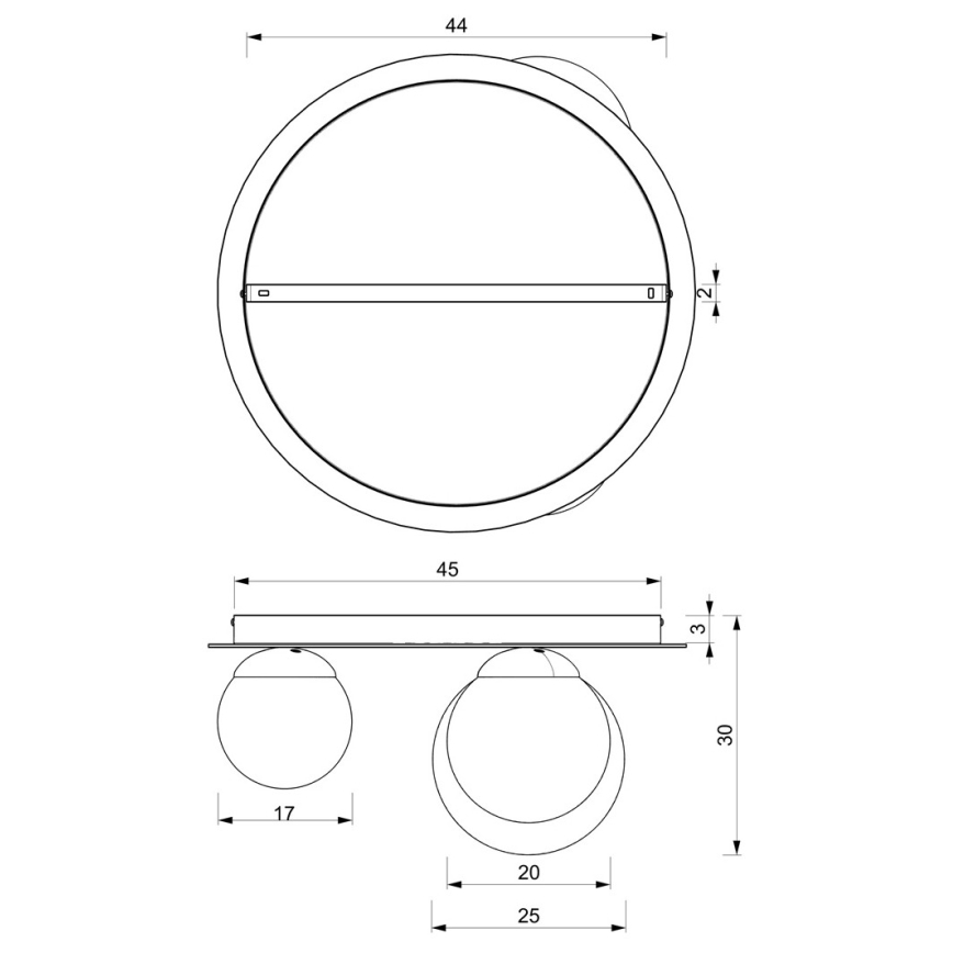 Лампа PLATO 2xE14/40W/230V + 1xE27/60W/230V