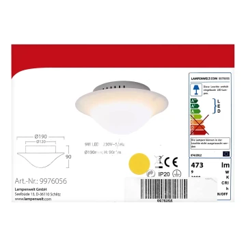 Lampenwelt - LED Плафониера LED/9W/230V