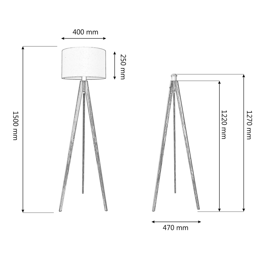 Лампион ALBA 1xE27/60W/230V бял/златист/бор