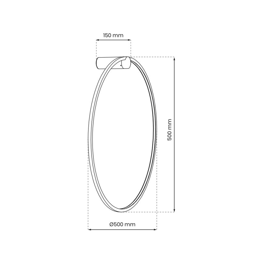 LED Аплик за баня SATURNO LED/25W/230V Ø 50 см IP44 антрацит