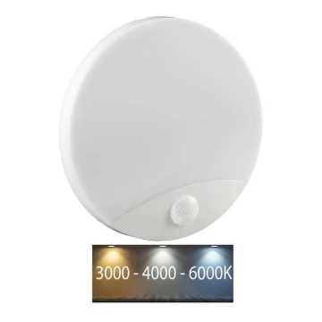 LED Аплик за баня със сензор SAMSUNG CHIP LED/15W/230V 3000/4000/6000K IP44 бял