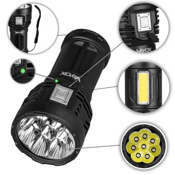 LED Димируем rechargeable flashlight LED/5V IPX4 600 lm 4 h 1200 mAh