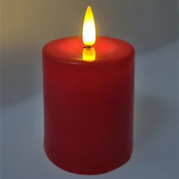 LED Candle LED/2xAA топло бяло 9 см червен