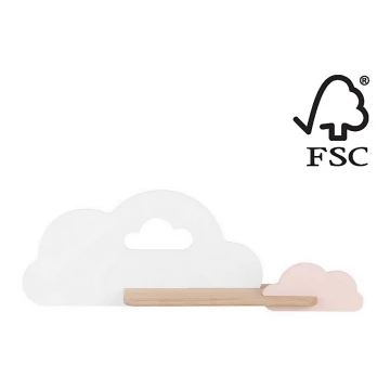 LED Детски аплик с рафтче CLOUD LED/5W/230V бял/розов - FSC сертифициран