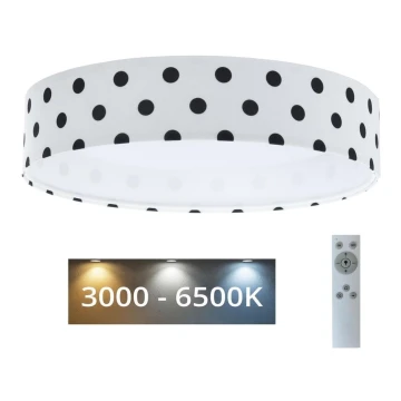 LED Димируем детски плафон SMART GALAXY KIDS LED/24W/230V 3000-6500K точки бял/черен + дистанционно