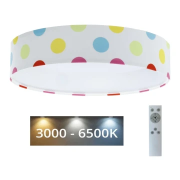 LED Димируем детски плафон SMART GALAXY KIDS LED/24W/230V 3000-6500K точки цветен + дистанционно