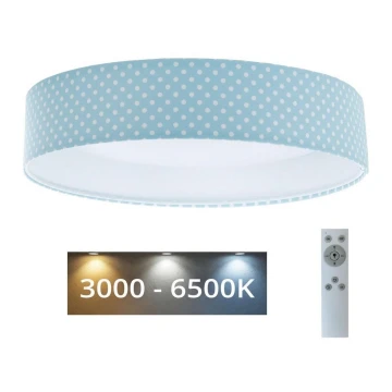 LED Димируем детски плафон SMART GALAXY KIDS LED/24W/230V 3000-6500K точки тюркоазен/бял + дистанционно