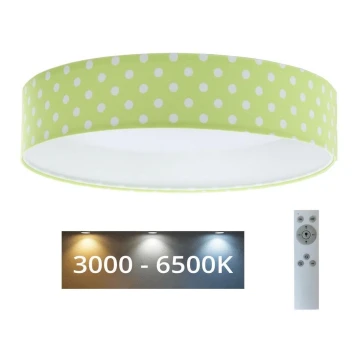 LED Димируем детски плафон SMART GALAXY KIDS LED/24W/230V 3000-6500K точки зелен/бял + дистанционно