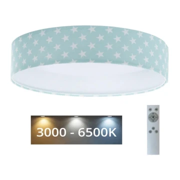 LED Димируем детски плафон SMART GALAXY KIDS LED/24W/230V 3000-6500K звезди зелен/бял + дистанционно