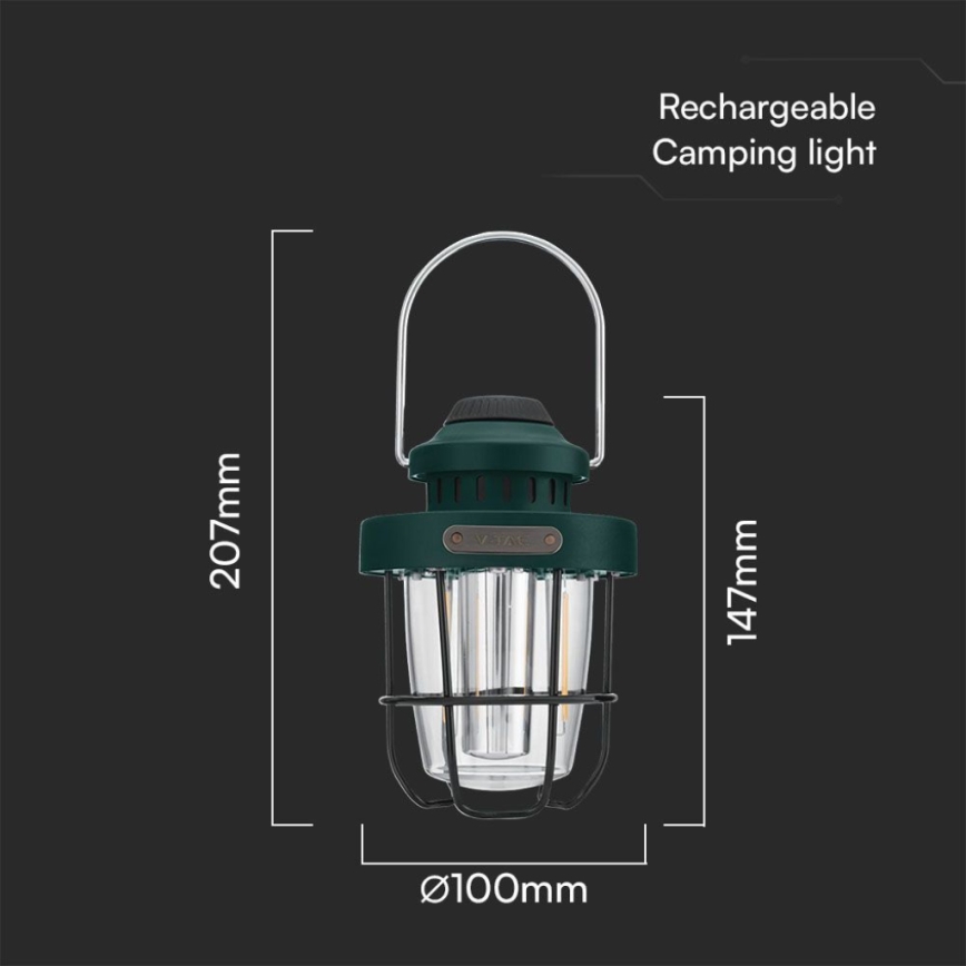 LED Димируем екстериорен pendant rechargeable лампа LED/5W/5V 2700-6500K IP44