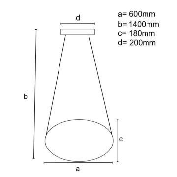 LED Димируем пендел LED/70W/230V 3000-6500K черен + дистанционно управление