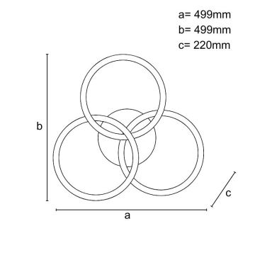 LED Димируем плафон LED/70W/230V 3000-6500K черен + дистанционно управление