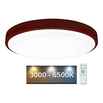 LED Димируем плафон LENA LED/60W/230V 3000-6500K дъб + дистанционно управление