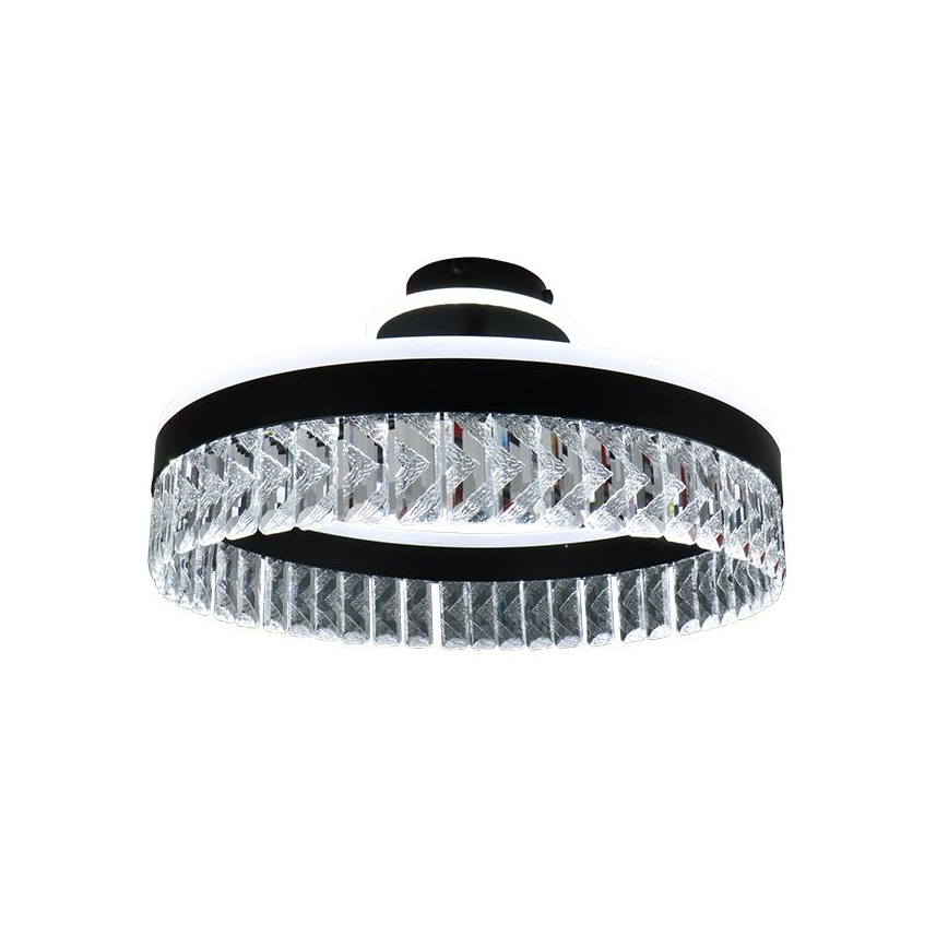 LED Димируем кристален полилей за повърхностен монтаж LED/75W/230V 3000-6500K черен + дистанционно управление