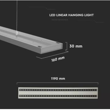 LED Димируем висящ полилей SAMSUNG CHIP LED/60W/230V 4000K сребрист