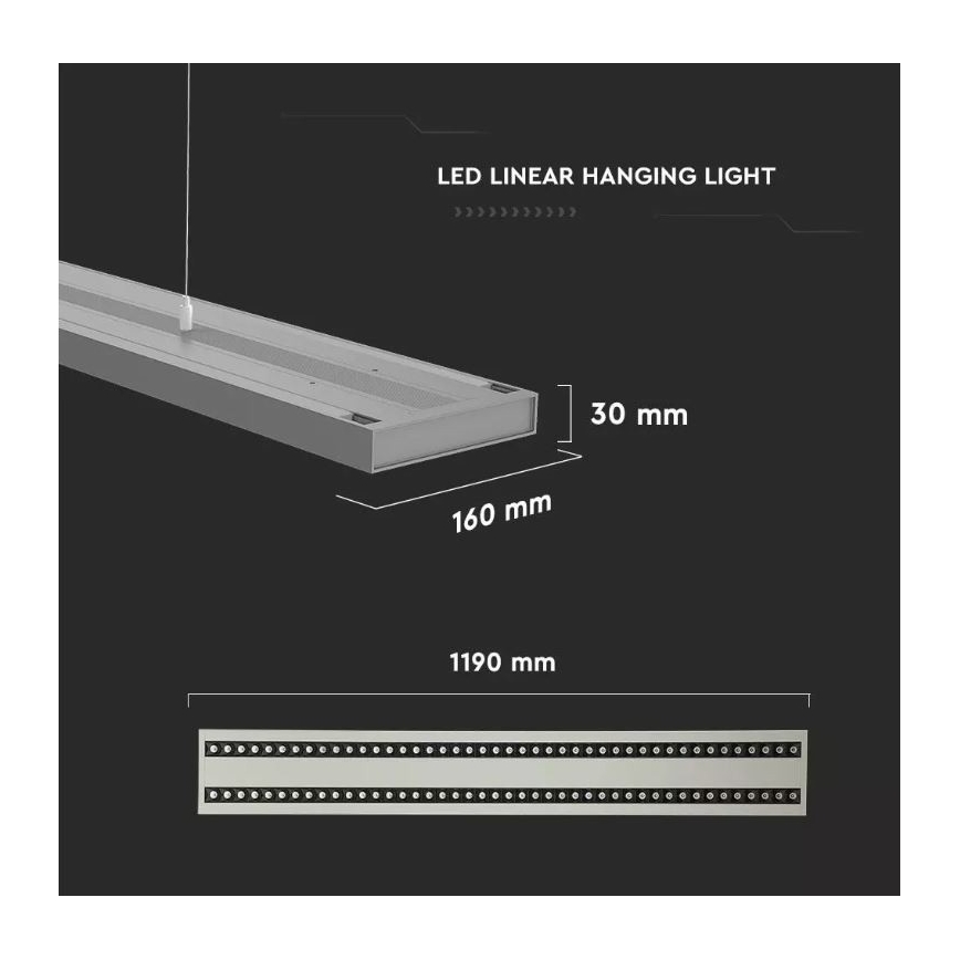 LED Димируем висящ полилей SAMSUNG CHIP LED/60W/230V 4000K сребрист